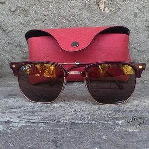 Ray-Ban Sunglasses New Club Master Bordeaux rose gold. New, never worn. No box